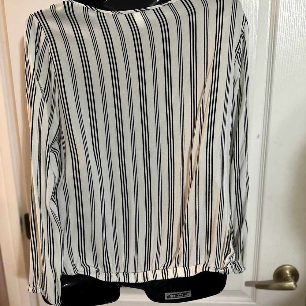 Striped Black and White Women's Top - Picture 2 of 3